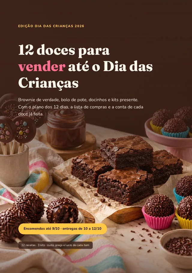 Capa do ebook 12 Doces para Vender até o Dia das Crianças