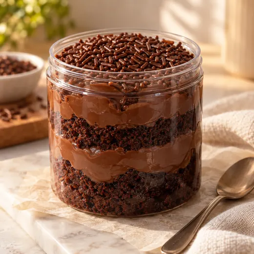 Bolo de Pote Brigadeiro Duplo